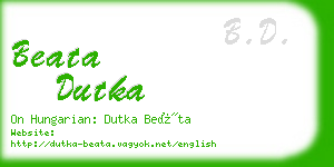 beata dutka business card